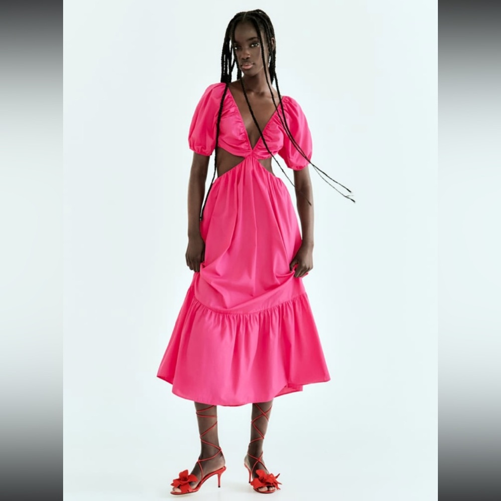 Zara Cut Out Pink Dress